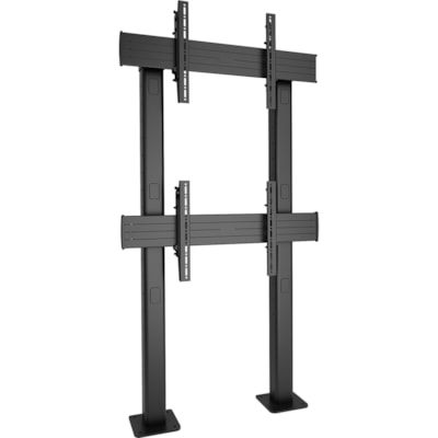 Chief Fusion 1x2 Micro-Adjustable Bolt-Down Video Wall Mount - For 42-80 inch Displays - Flat Panel TV Mount - Black - 2 Display(s) Supported - 80" Screen Support - 125 lb (56699.05 g) Load Capacity - 100 x 100, 900 x 400 ro-Adjustable Large Bolt-Down Freestanding Video W