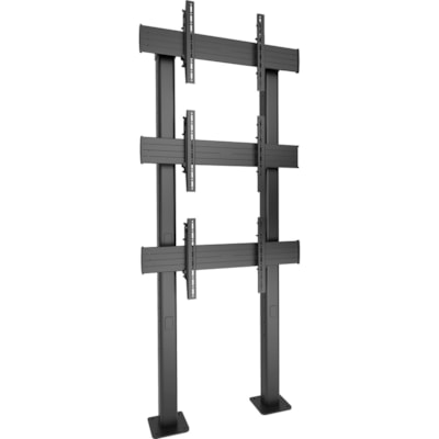 Chief FUSION 1 X 3 Micro-Adjustable Large Bolt-Down Freestanding Video Wall - Up to 65" Screen Support - 375 lb (170097.14 g) Load Capacity - 84.45" (2145.03 mm) Height x 36" (914.40 mm) Width x 7.50" (190.50 mm) Depth - Freestanding - Black ro-Adjustable Large Bolt-Down Freestanding Video W