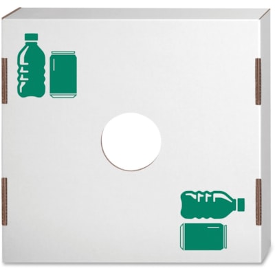 Bankers Box Bottle Recycling Bin Lids - Rectangular - Corrugated Paper - White, Green - 10 / Carton FITS ON 42 OR 50 GALLON BIN REUSABLE  RECYCLABLE