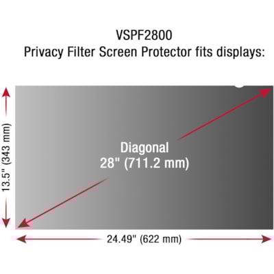 ViewSonic - Filtre d'écran de confidentialité - Pour 28 po (711,20 mm) Écran large  ACCS 