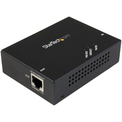 StarTech.com 1 Port Gigabit PoE+ Extender - 802.3at and 802.3af - 100 m (330 ft) - Power over Ethernet Extender - PoE Repeater Network Extender - Extend your PoE connection 100m or daisy chain up to four extenders for longer distance - 1 Port Gigabit PoE+ Extender 802.3at & 802.3af - 330ft - Power o  PERP 