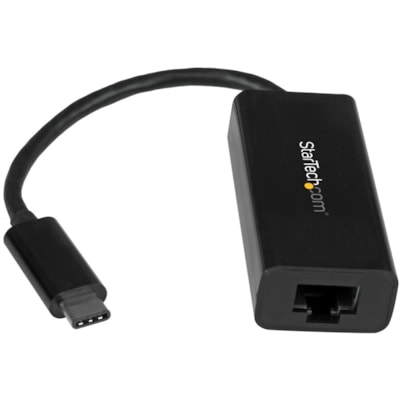 StarTech.com USB C to Gigabit Ethernet Adapter - Thunderbolt 3 - 10/100/1000Mbps - Black - USB-C to Ethernet dongle; Up to Gigabit speeds - Plug and play; USB C, Thunderbolt 3/4 - Windows 7 & up, Windows Server, macOS 10.14 & up, Linux kernel 4.11 & up (LTS only), ChromeOS, Android & iOS (iPhone 15  o Gigabit speeds - Plug and pl ay; USB C  Thunderbo