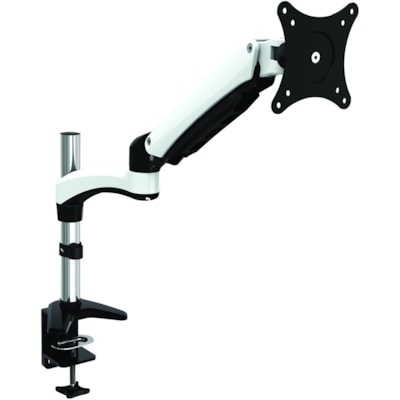 Amer Mounts HYDRA1 Clamp Mount for Monitor - White, Black, Chrome - Height Adjustable - 15" to 29" Screen Support - 17.64 lb (8000 g) Load Capacity - 75 x 75, 100 x 100 - VESA Mount Compatible - Aluminum, Alloy, Plastic, Steel - 1 CULATING ARM 