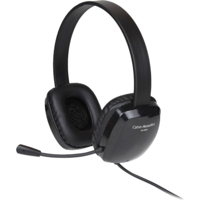 Cyber Acoustics Stereo Headset w/ Single Plug - Stereo - Mini-phone (3.5mm) - Wired - 20 Hz to 20 kHz - Over-the-head - Binaural - Circumaural - 6 ft (1.83 m) Cable - Noise Cancelling, Uni-directional Microphone - Noise Canceling  