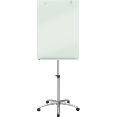 Quartet Infinity Mobile Easel with Glass Dry-Erase Board - 24" (609.60 mm) Width x 77" (1955.80 mm) Height - Silver Tempered Glass Surface - Rectangle - Magnetic - Accessory Tray, Locking Casters, Stain Resistant, Ghost Resistant, Durable, Mobility, Adjustable Height, Easy to Clean, Casters - 1 Each 3X2 MAGNETIC 4 CASTER