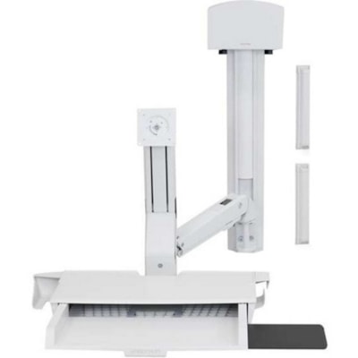 Ergotron StyleView Wall Mount for Monitor, CPU, Keyboard, Scanner, Mouse - White - 24" Screen Support - 32 lb (14514.96 g) Load Capacity - 100 x 100, 75 x 75 Sit-Stand Combo System with Wo rksurface and Small