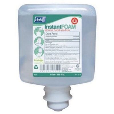 Deb InstantFOAM Hand Sanitizer Foam Refill - Fragrance-free Scent - 1 L - Kill Germs - Hand - Clear - Dye-free - 6 / Carton 1L CARTRIDGE 