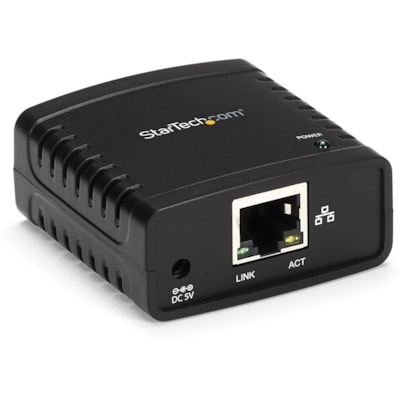 StarTech.com 10/100Mbps Ethernet to USB 2.0 Network LPR Print Server - USB Print Server with 10Base-T/100Base-TX Auto-sensing - Share a standard USB printer with multiple users over an Ethernet network - 10/100Mbps Ethernet to USB 2.0 network LPR print server - USB 10/100 Mbps print server / network  