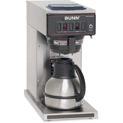 BUNN Automatic Coffee Brewer - 1450 W - 12 Cup(s) - Multi-serve - Black, Silver - Stainless Steel Body POUR OVER 