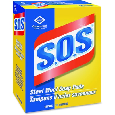 S.O.S. Tampons Savon Laine D'Acier - Lot De 12 X 18 Pads - Pour Nettoyer Casseroles, Poêles - Réutilisable Puissant