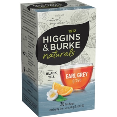 Higgins & Burke Naturals Earl Grey Black Tea Bags Black Tea - Black Tea - 20 / Pack WRAPPED 6BX/CT 20ENV/BX 