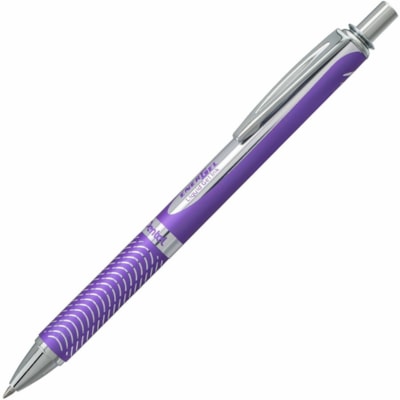 Pentel - Stylos à encre gel rétractables EnerGel Alloy - 0,7 mm (0,03 po) Moyenne Pointe de stylo - Rechargeable - Rétractable - Ink Violet - A base de gel - Barrel Violet Alliage d'aluminium - Acier inoxydable, Métal Pointe - 1 chaque METAL VIOLET BARREL  0.7 MM VILOT INK