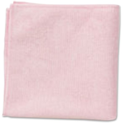 Rubbermaid Commercial 2x12 Light Commercial Microfiber Cloth Red - For Commercial - 12" (304.80 mm) Length x 12" (304.80 mm) Width - Recommended For: Germs Remover, Microbe Remover - Bleach-safe, Washable, Durable, Chemical Resistant - Pink - 24 / Pack MICROFIBER CLOTH LIGHT DUTY 