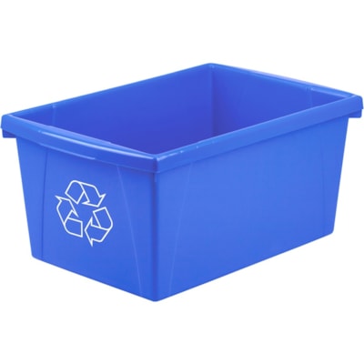 Bac de recyclage Storex - 5,50 gal (20819,76 mL) Capacité - Rectangulaire - Résistant, Résistant aux fissures, Résistant aux encoches - hauteur de 12 po (304,80 mm) x largeur de 18 po (457,20 mm) x profondeur de 8,5 po (215,90 mm) - Polypropylène - Bleu - 1 chaque BLEU 21 LITRE 