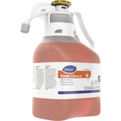 Diversey - .Nettoyant neutre avec système SmartDose Stride Citrus, 1,4 l - Pour Multisurface, Usage général - Concentré - 1,40 L - Agrume Arôme - Non alcalin, Sans film, Sans phosphate - Orange - 1 chaque SMARTDOSE 