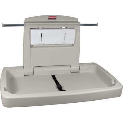 Rubbermaid Commercial - Table à langer - hauteur de 4 po (101,60 mm) x largeur de 21,5 po (546,10 mm) x longueur de 33,2 po (843,28 mm) - Platinum - 1 chaque  