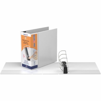 Davis - Classeur à anneaux D simple touche QuickFit PRO - 5 po (127 mm) Capcité du classeur - Fastener(s) : Anneau en D - Polypropylène - Blanc - Résistant au transfert d'encre - 1 chaque SINGLE TOUCH PIN-LOCK  D RING 