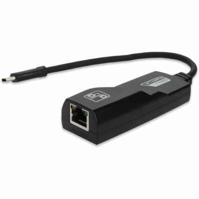 AddOn USB C 3.1 Male to RJ-45 Female Black Adapter - RJ-45/USB Data Transfer Cable for MacBook, Notebook, Computer - First End: 1 x USB 3.1 Type C - Male - Second End: 1 x RJ-45 Network - Female - Black  CTLR 