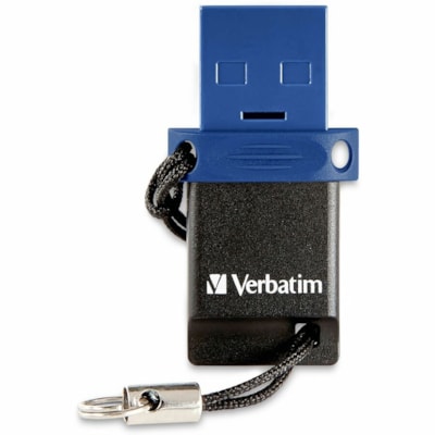 Microban 64GB Store 'n' Go Dual USB 3.2 Gen 1 Flash Drive for USB-C Devices - Blue - 64 GB - USB 3.2 (Gen 1) Type C, USB 3.2 (Gen 1) Type A - Blue - Lifetime Warranty - 1 Each  TRANSFER FILES-NO WI-FI NEEDED ATTACHED LANYARD