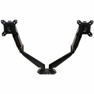 StarTech.com Dual Monitor Arm, USB Hub and Audio Ports in Base, Monitors up to 32" (17.6lb/8kg), VESA Monitor Stand Desk Mount - Increase productivity by mounting two monitors up to 32" , with full-motion articulation - Dual-Monitor Arm - Works on all VESA Mount compliant monitors incl Acer, HP & Sa  MNT 