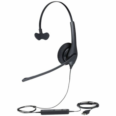 Jabra BIZ 1500 Headset - Mono - USB - Wired - 32 Ohm - 20 Hz to 6.80 kHz - Over-the-head - Monaural - Supra-aural - 7.5 ft (2.30 m) Cable - Noise Canceling - Black  ACCS 