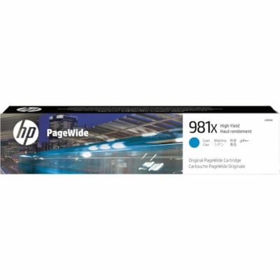 HP 981X (L0R09A) Original High Yield Page Wide Ink Cartridge - Single Pack - Cyan - 1 Each - 10000 Pages HIGH YIELD 10 000 PAGES 