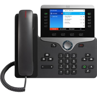 Cisco 8841 IP Phone - Corded - Wall Mountable, Desktop - Charcoal Gray - 5 x Total Line - VoIP - Unified Communications Manager, Unified Communications Manager Express, User Connect License - 2 x Network (RJ-45) - PoE Ports  