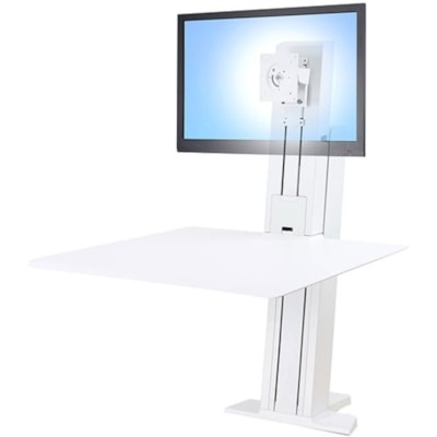 Ergotron - Montage de bureau WorkFit-SR pour Moniteur, Clavier - Blanc - 1 Écran(s) supportés - 24 po Support d'écran - 16 lb (7257,48 g) Capacité de charge - 100 x 100, 75 x 75 stand desktop emplacement  ( b lanc )