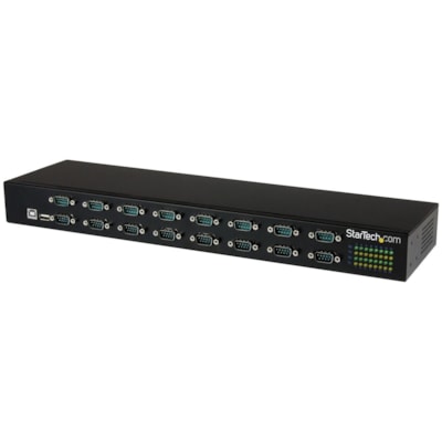 StarTech.com USB to Serial Hub - 16 Port - COM Port Retention - Rack Mount and Daisy Chainable - USB to RS232 Hub - Convert a USB port into 16 RS232 serial ports in an industrial rack-mountable chassis, and daisy chain multiple hubs for a scalable solution - 16-Port USB-to-Serial Adapter Hub - USB t 32 serial ports in an industri al rack-mountable ch