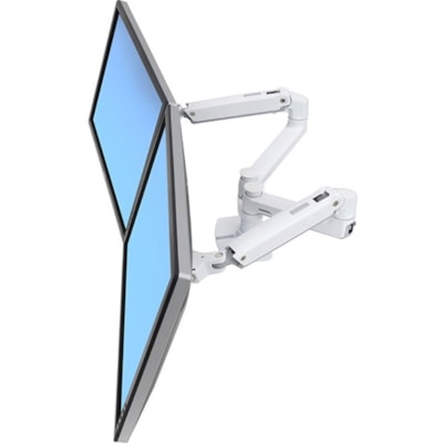 Ergotron Mounting Arm for Monitor - White - 2 Display(s) Supported - 27" Screen Support - 40 lb (18143.69 g) Load Capacity - 100 x 100, 75 x 75 ARM  NO GROMMET MOUNT  BRIGHT WHITE TEXTURE