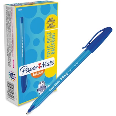Paper Mate - Stylos à bille Inkjoy 100 ST - 1 mm (0,04 po) Moyenne Pointe de stylo - Ink Bleu - Barrel Translucide - 12 / boîte 12PQ BLEU 