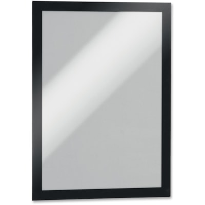 DURABLE - Cadres autocollants repositionnables - 9 po (228,60 mm) x 14 po (355,60 mm) Taille du cadre - Détient 8,50 po (215,90 mm) x 11 po (279,40 mm) Insertion - Rectangle - Horizontal, Vertical - Autocollant, Robuste, Magnétique - Noir - 2 / emballage AUTOCOLLANTS  LETTRE  NOIR PAQUET DE 2
