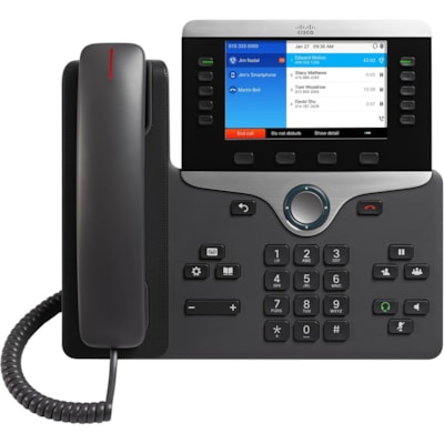 Cisco 8851 IP Phone - Corded/Cordless - Corded - Bluetooth - Desktop, Wall Mountable - Charcoal - 5 x Total Line - VoIP - User Connect License, Unified Communications Manager - 2 x Network (RJ-45) - PoE Ports PLATFORM P 