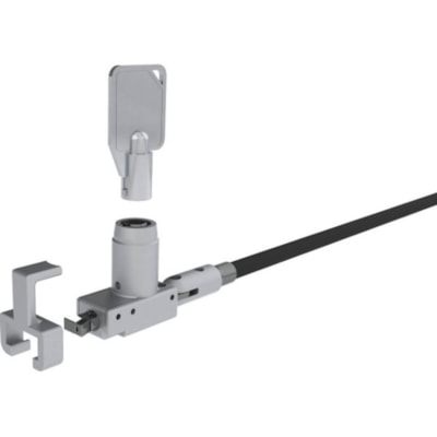 Noble TZ04T Compact Wedge Lock with Barrel Key for Dell Latitude Laptops - 6 ft (1.83 m) Cable - Keyed Lock - Silver - Stainless Steel, Polyvinyl Chloride (PVC) - For Notebook Barrel Key - Stainless Steel -  Sliver - 2 Years li