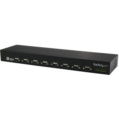 StarTech.com USB to Serial Hub - 8 Port - COM Port Retention - Rack Mount and Daisy Chainable - FTDI USB to RS232 Hub - Convert a USB port into 8 RS232 serial ports in an industrial rack-mountable chassis, and daisy chain multiple hubs for a scalable solution - 8-Port USB-to-Serial Adapter Hub - USB  BOPT 