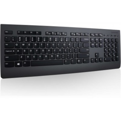 Lenovo Professional Wireless Keyboard - Wireless Connectivity - RF - USB Interface - Multimedia Hot Key(s) - English (US) - Plunger/Rubber Dome Keyswitch - Black  WRLS 