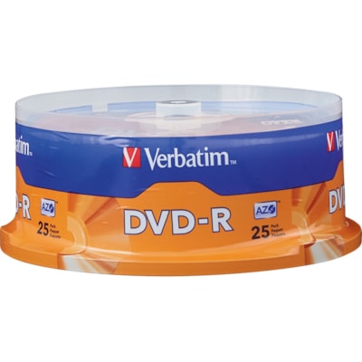 Verbatim AZO DVD-R 4.7GB 16X with Branded Surface - 25pk Spindle - 2 Hour Maximum Recording Time 4.7GB 