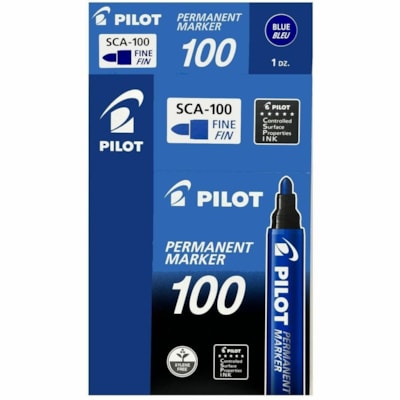 Pilot - Marqueur permanent SCA-100 - 1 mm (0,04 po) Ogive Pointe de marqueur - Ink Bleu - Encre à base d'alcool - 12 / boîte PTE CONIQUE FINE 1.0MM 