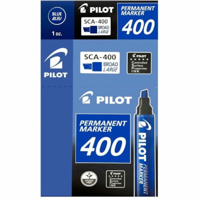 Pilot - Marqueur permanent SCA-400 - 4 mm (0,16 po) Pointe biseautée Pointe de marqueur - Ink Bleu - Encre à base d'alcool - 12 / boîte POINTE BISEAUTEE 1.5MM - 4.0MM 