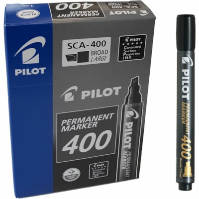 Pilot - Marqueur permanent SCA-400 - 4 mm (0,16 po) Pointe biseautée Pointe de marqueur - Ink Noir - Encre à base d'alcool - 12 / boîte POINTE BISEAUTEE 1.5MM - 4.0MM 