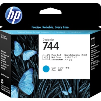 HP - Têtes d'impression 744 D'origine Jet d'encre - Noir photo, Cyan - 1 - Jet d'encre - 1  INK 