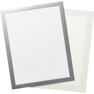DURABLE - Cadre document DURAFRAME - 11 po (279,40 mm) x 17 po (431,80 mm) Taille du cadre - Rectangle - Horizontal, Vertical - Double face, Magnétique, Autocollant - Argenté - 2 / emballage AUTOCOLLANTS  TABLOIDE  ARGENT PAQUET DE 2