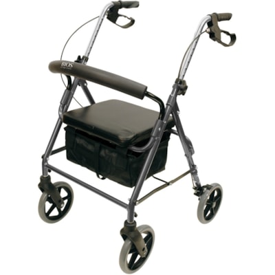 BIOS Medical Rollator Walker - 300 lb (136077.711 g) Load Capacity - Padded Seat, Foldable, Adjustable Height, Ergonomic Handle, Removable Basket  