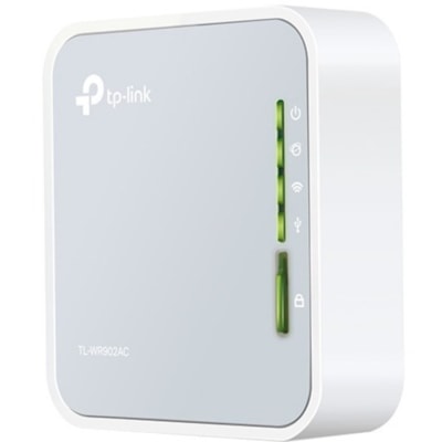 TP-Link TL-WR902AC Wi-Fi 5 IEEE 802.11ac Ethernet Wireless Router - Dual Band - 2.40 GHz ISM Band - 5 GHz UNII Band - 2 x Antenna(2 x Internal) - 93.75 MB/s Wireless Speed - 1 x Broadband Port - USB - Fast Ethernet - Portable  WRLS 