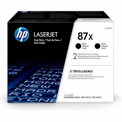 HP 87X (CF287XD) Original High Yield Laser Toner Cartridge - Black - 2 / Carton - 36000 Pages HIGH YIELD 2X18 000 PAGES 