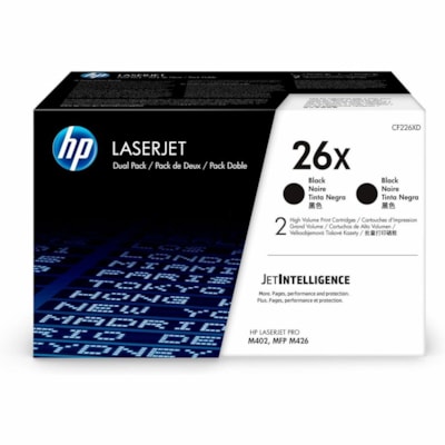 HP - Cartouche toner 26X (CF226XD) D'origine Élevé Rendement Laser - Noir - 2 / Carton - Laser - Rendement Élevé - 2 / Carton HIGH YIELD 2X9 000 PAGES 