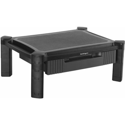 Élévateur d'écran Hauteur réglable StarTech.com - Jusqu'à 32 po Support d'écran - 22 lb (9979,03 g) Capacité de charge - 6,60 po (167,64 mm) Hauteur x 17,10 po (434,34 mm) Largeur - Bureau, Table - Plastique - Noir  STND 