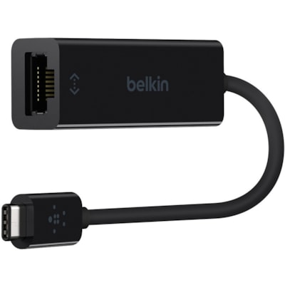 Belkin USB-C to Gigabit Ethernet Adapter USB 3.0 network adapter - Black - USB Type C - 1 Port(s) - 1 - Twisted Pair - 10/100/1000Base-T - Portable  