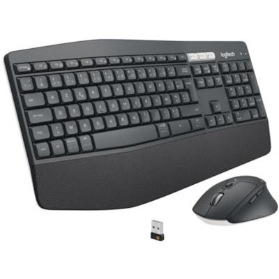 Logitech® MK850 Performance Wireless Keyboard and Mouse Combo (French Layout) - USB Wireless Bluetooth/RF Keyboard - French - USB Wireless Bluetooth/RF Mouse - Optical - 1000 dpi - Scroll Wheel - AAA, AA - Compatible with Smartphone, Desktop Computer, Notebook for Windows, Mac  