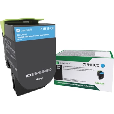Lexmark Unison Original High Yield Laser Toner Cartridge - Cyan - 1 Each - 3500 Pages RETURN PROGRAM 3500 PG YIELD CS/X417/517